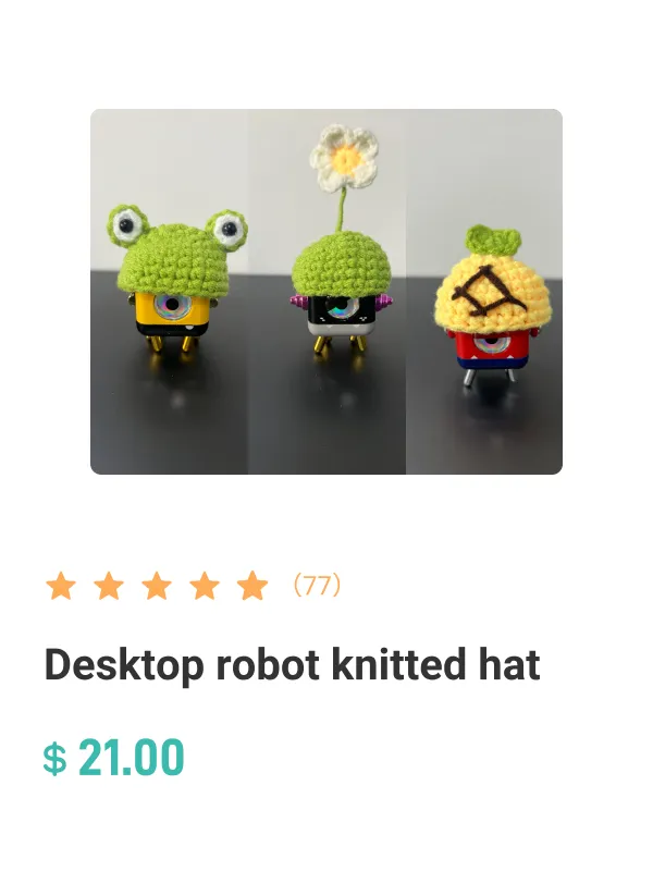 Desktop robot knitted hats